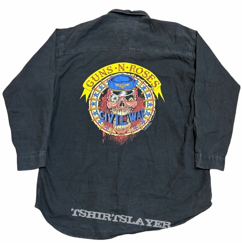 Guns N&#039; Roses Guns N Roses 1991 Button Up Trontex Civil War Shirt XL/XXL