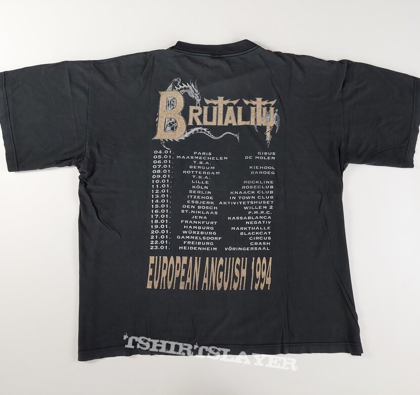 Brutality - Ceremonial Unearthing 1994 tour shirt