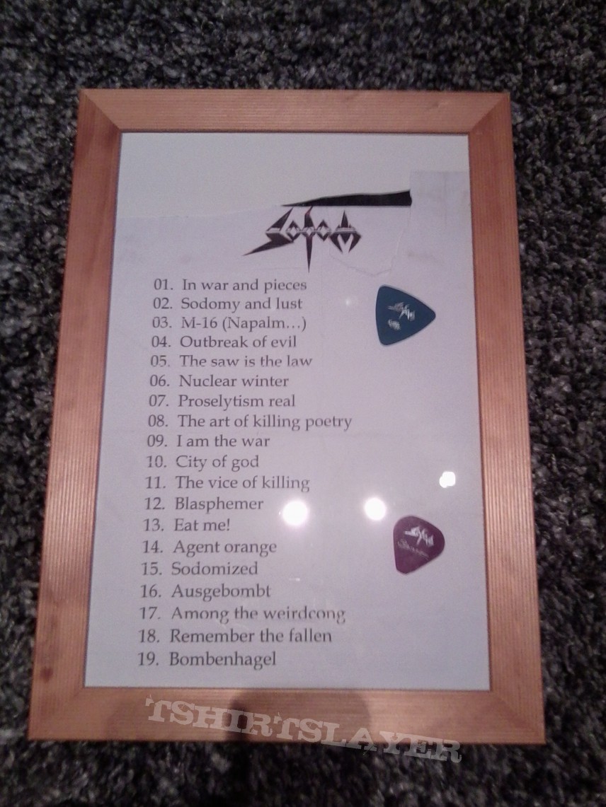 Other Collectable - Sodom Setlist + Pick from Bernemann and Angelripper