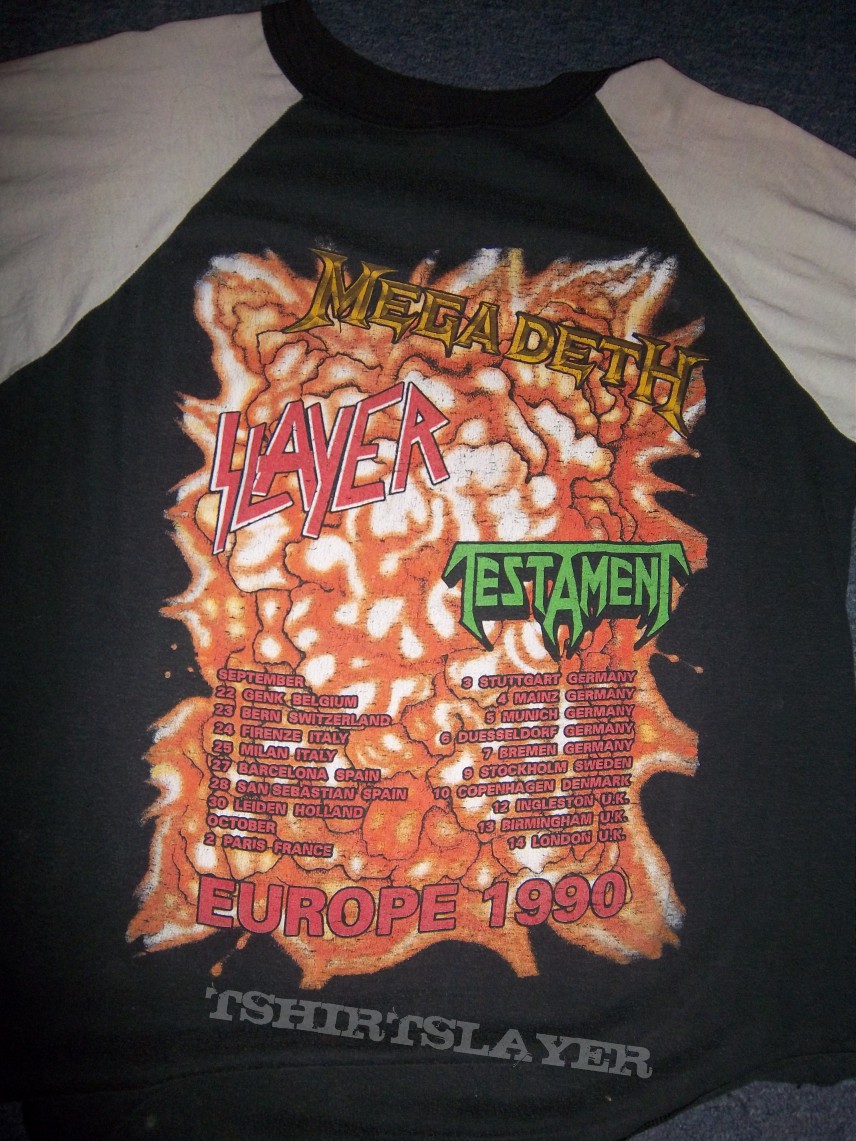 Slayer  Testament Megadeth clash of the titans european  baseball/ longsleeve/ tourshirt   