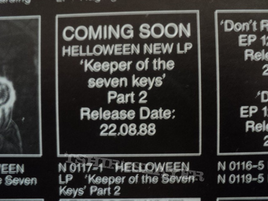 Helloween &#039;Walls of Jericho&#039; vinyl &amp; sticker.