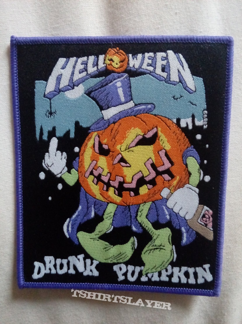 Helloween &#039;drunk pumpkin&#039; bootleg patch.