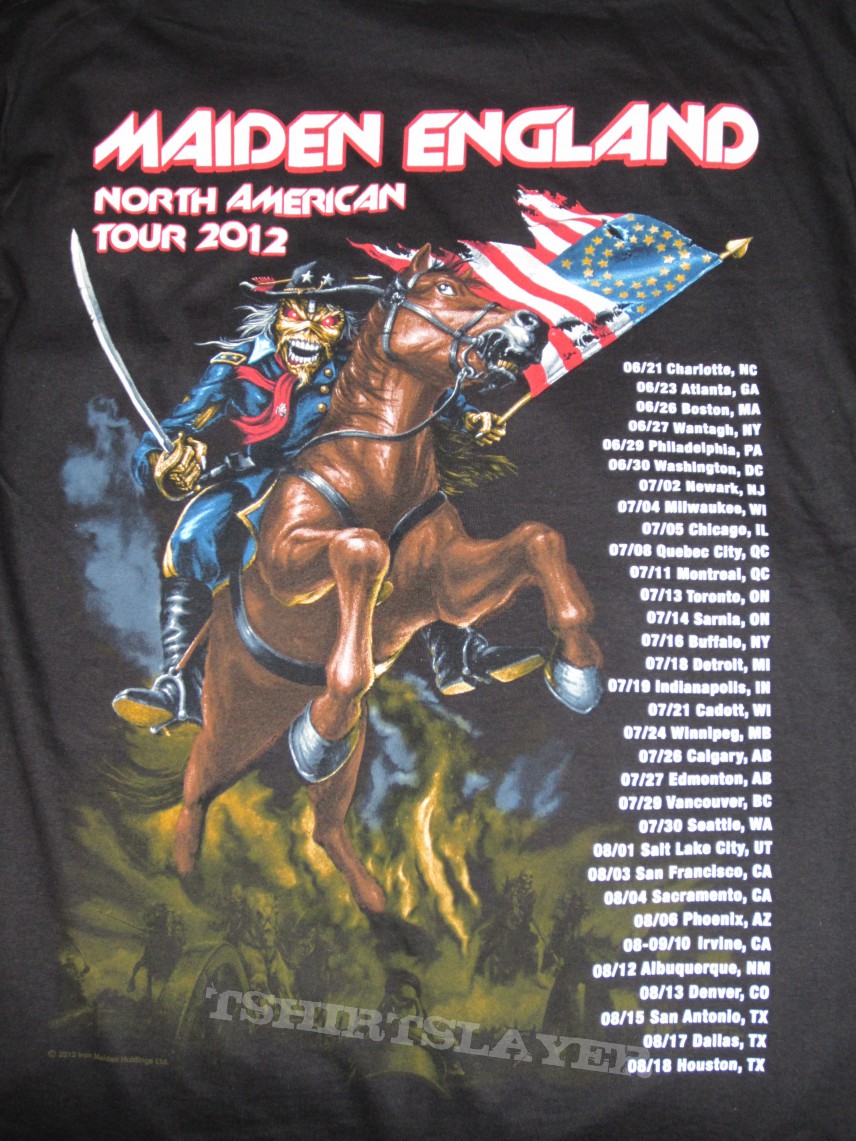 Iron Maiden Maiden England NA 2012 tour shirt