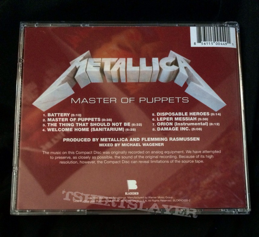 Metallica: Master of Puppets CD