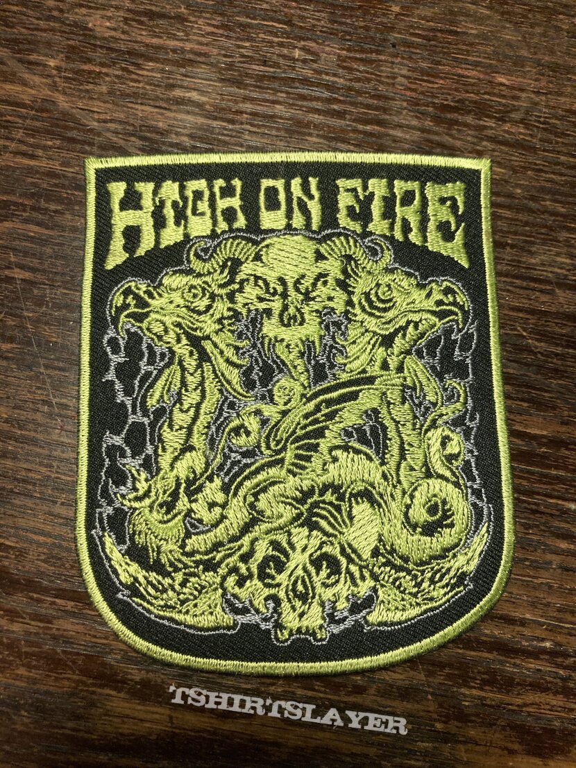 High on fire embroidered patch