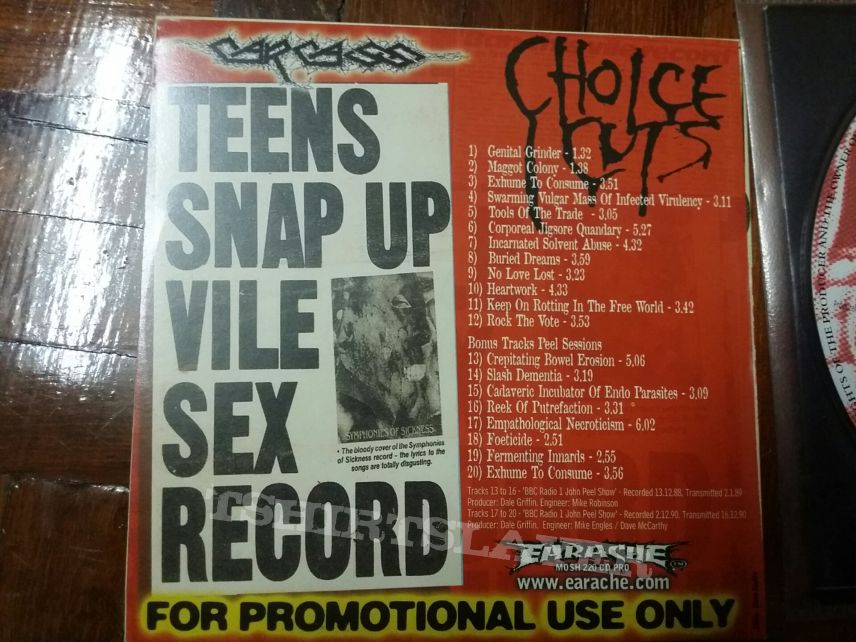 Carcass Choice cut(promo cd) signed