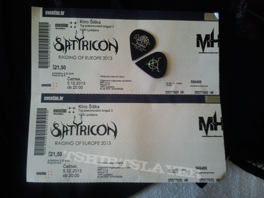 Satyricon - World Europa Tour 2013 shirts + guitar picks