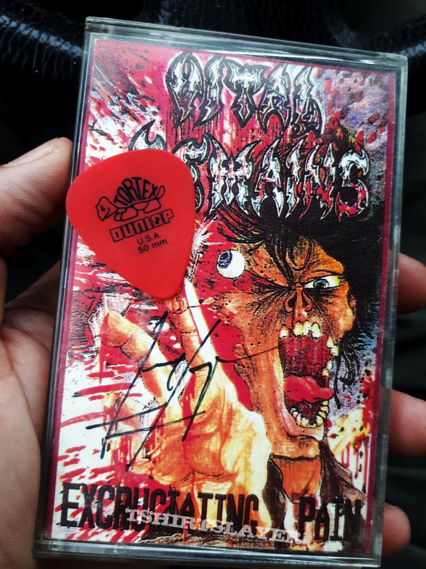 Vital Remains ‎- Excruciating Pain demo - signed + pick