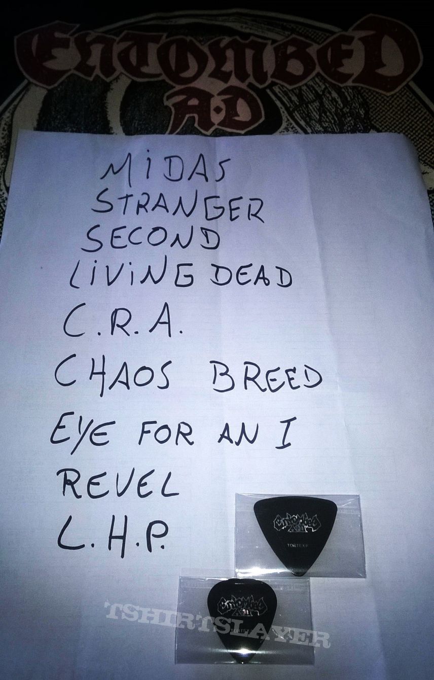 Entombed A.D. - setlist + picks