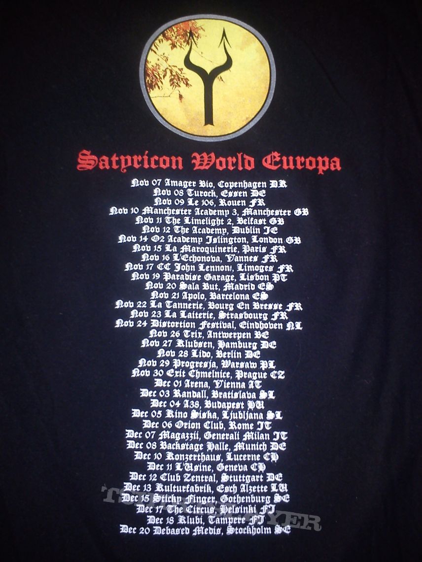 Satyricon - World Europa Tour 2013 shirts + guitar picks