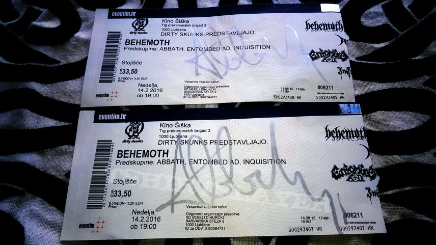 Abbath - 2x signed tickets + Abbath&#039;s private email