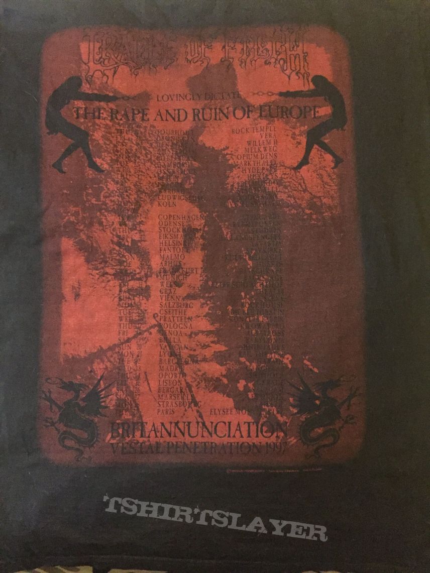 Cradle Of Filth - Crew shirt  the Rape and Ruin of Europe TS ’97