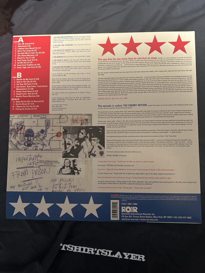 GG Allin hated in the nation record GG Allin hated in the nation record