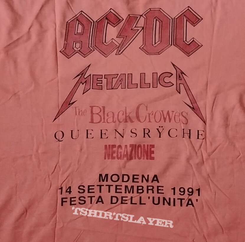 AC/DC t-shirt Monster of Rock Modena Security Backstage 14 settembre 1991