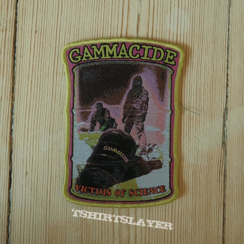 Gammacide - Victims of Science barrel shaped patch Gammacide - Victims of Science barrel shaped patch