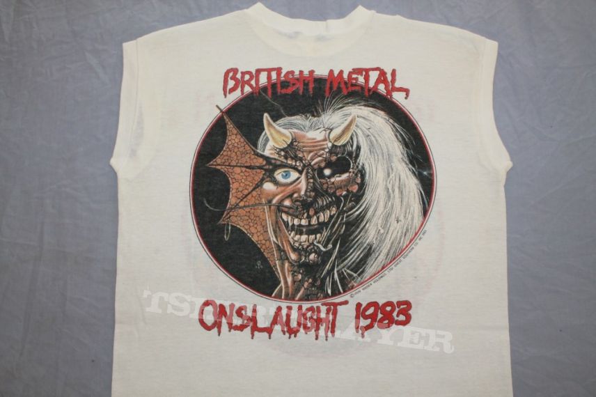 Iron Maiden US Tour 1983 British Metal Onslaught white muscle 