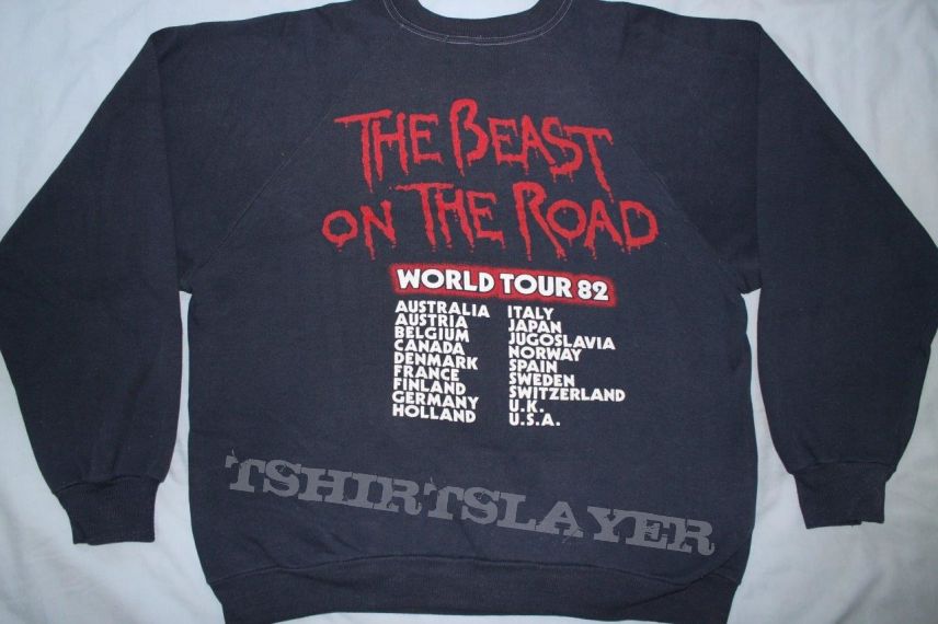 Iron Maiden Number of the Beast Europe 82 navy blue sweatshirt