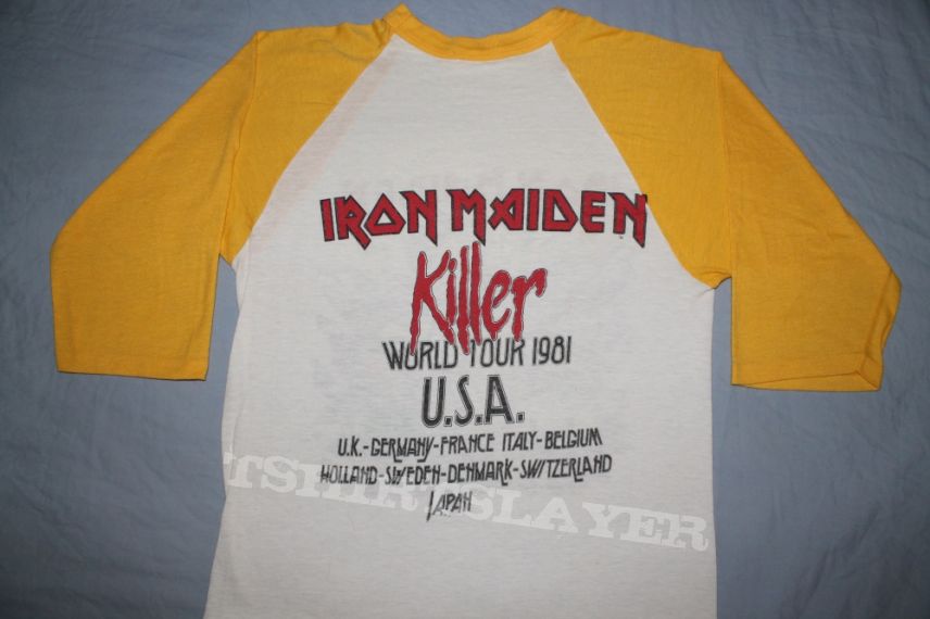 Iron Maiden 81 Killers US tour yellow jersey