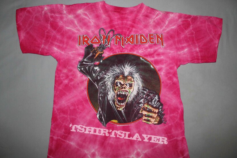 Iron Maiden 1990 Claw circle pink Tie-dye