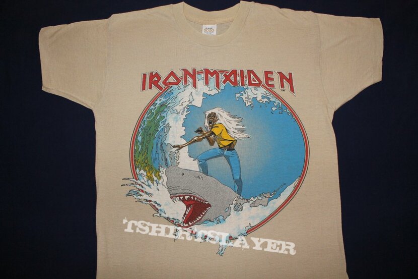 Iron Maiden The Beast Cracks the West Coast 1982 tan T