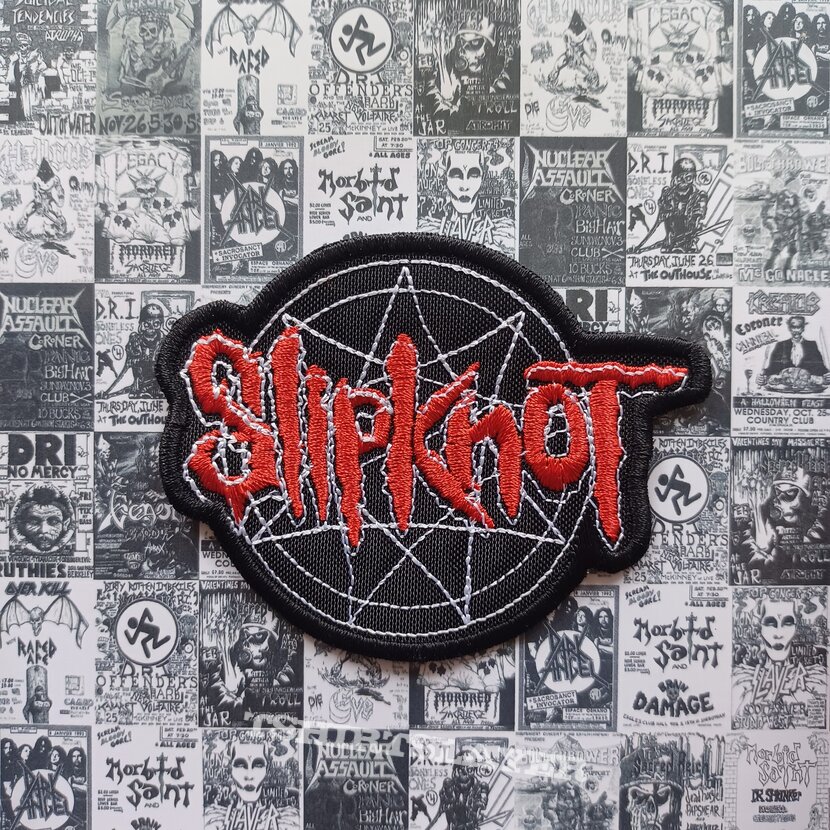 Patch - SLIPKNOT - Logo &amp; Enneagram - RED &amp; WHITE                      