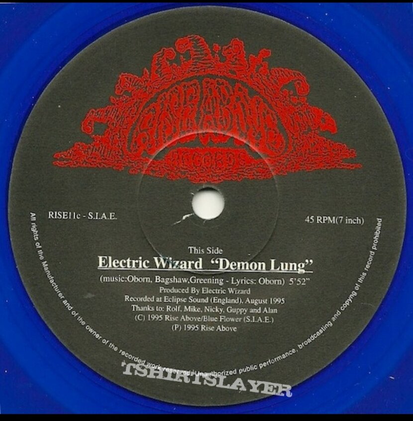 Electric Wizard/Our Haunted Kingdom - Demon Lung/Aquatic Fanatic 1995 Limited Edition 7&quot; Blue Vinyl includes small insert Rise Above Stoner Rock Doom Metal M.179