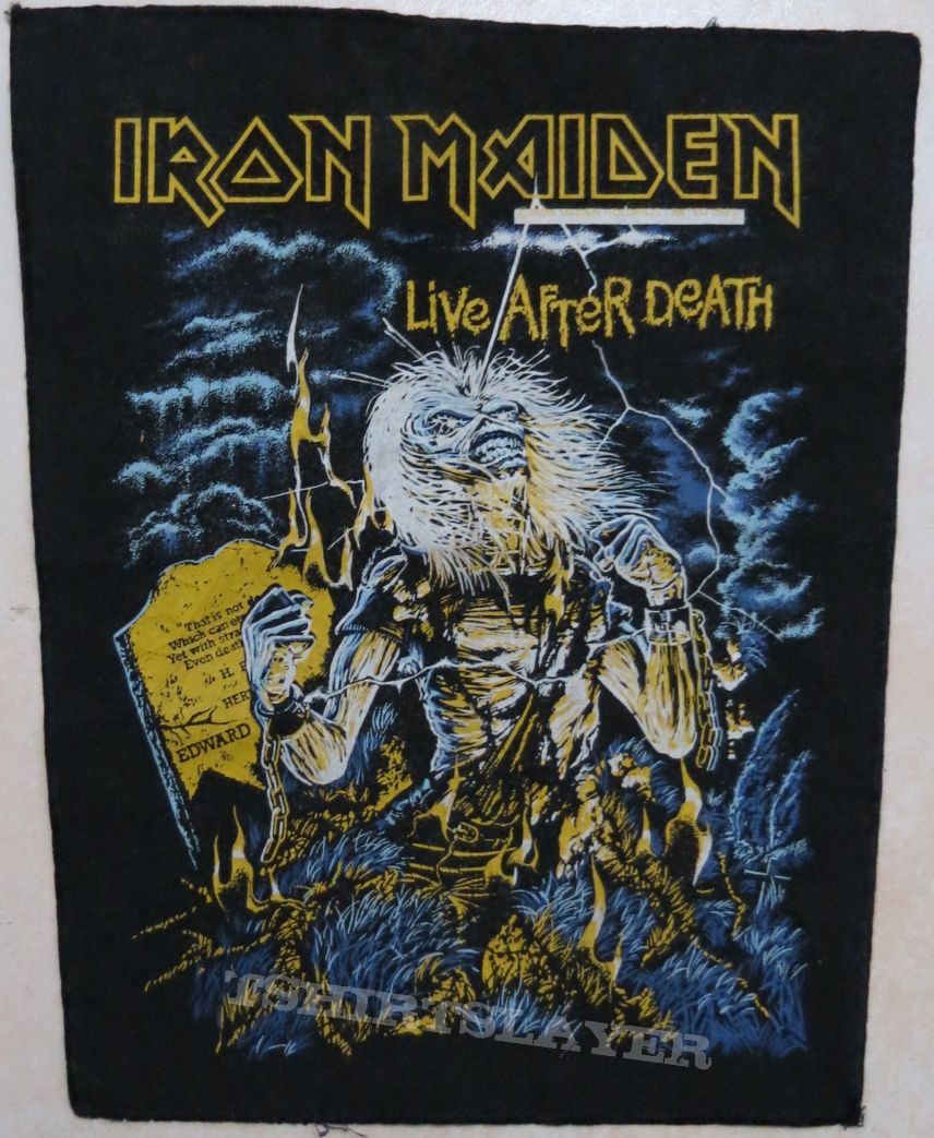 Iron Maiden - Live After Death official backpatch 1985 | TShirtSlayer ...