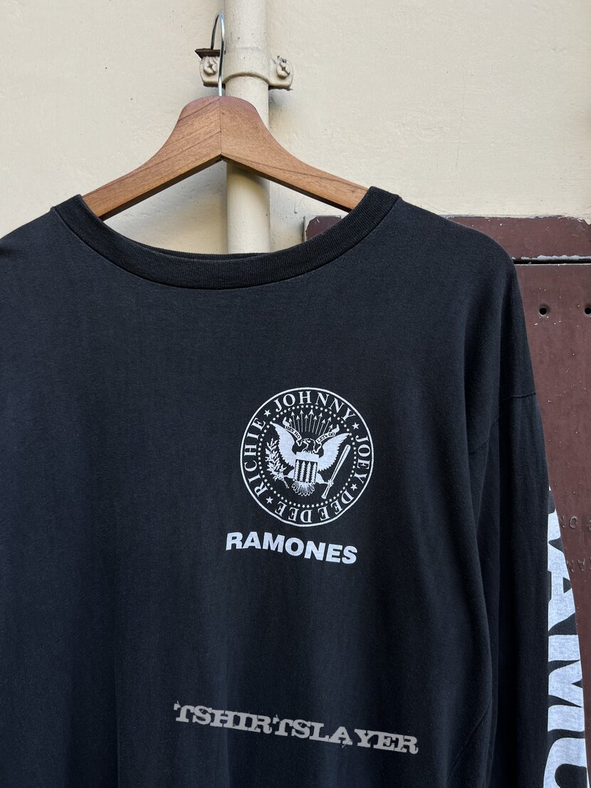 RAMONES 長袖Tシャツ(1990) 音楽 バンド RAMONES 長袖 ロングスリーブ Tシャツ 白 : Tシャツ