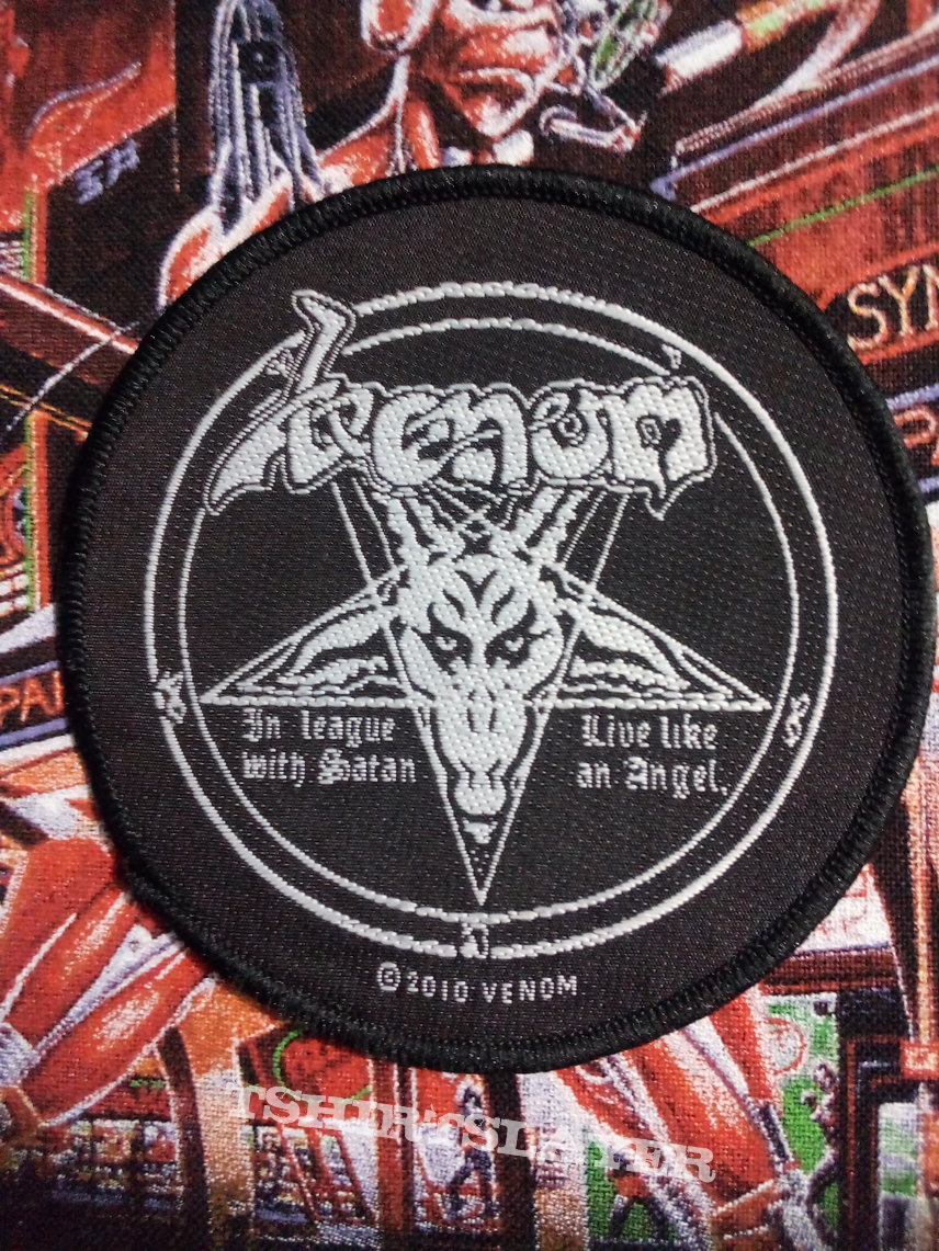Venom - &quot;In League With Satan/Live Like An Angel&quot; official woven patch