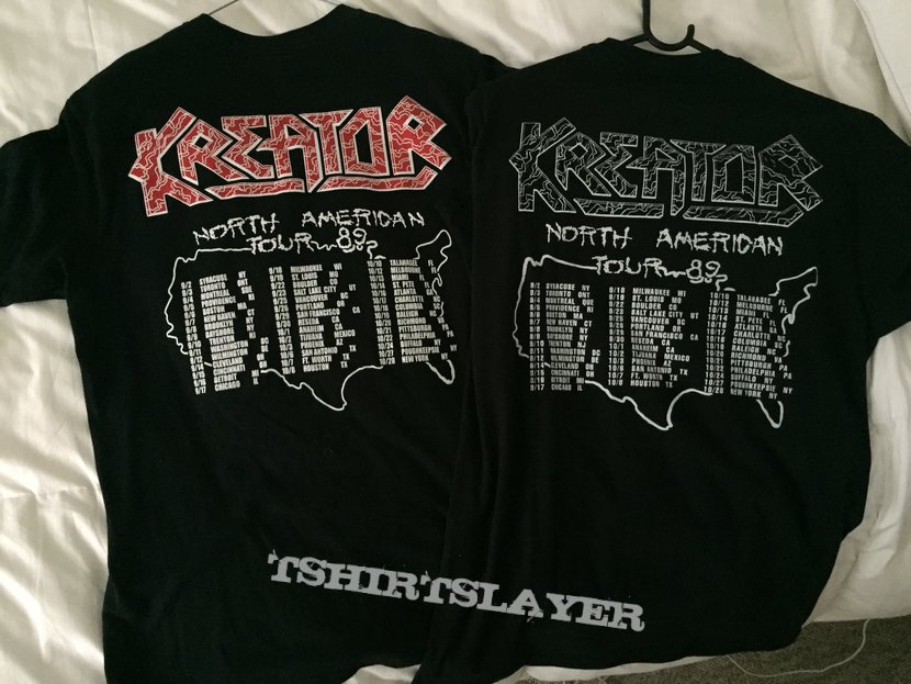 Kreator extreme tour shirts 1989 reprint