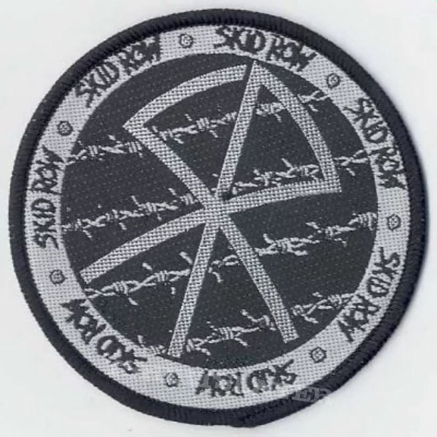 Skid Row logo/barbed wire woven patch 