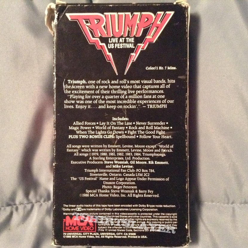 Triumph - Live at the US Festival VHS