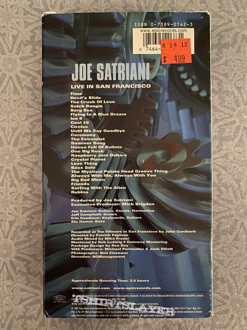 Joe Satriani - Live in San Francisco VHS