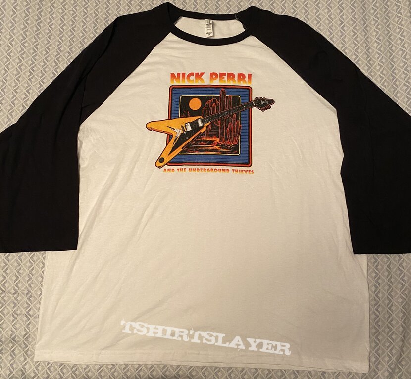 Nick Perri &amp; The Underground Thieves - Flying V baseball shirt