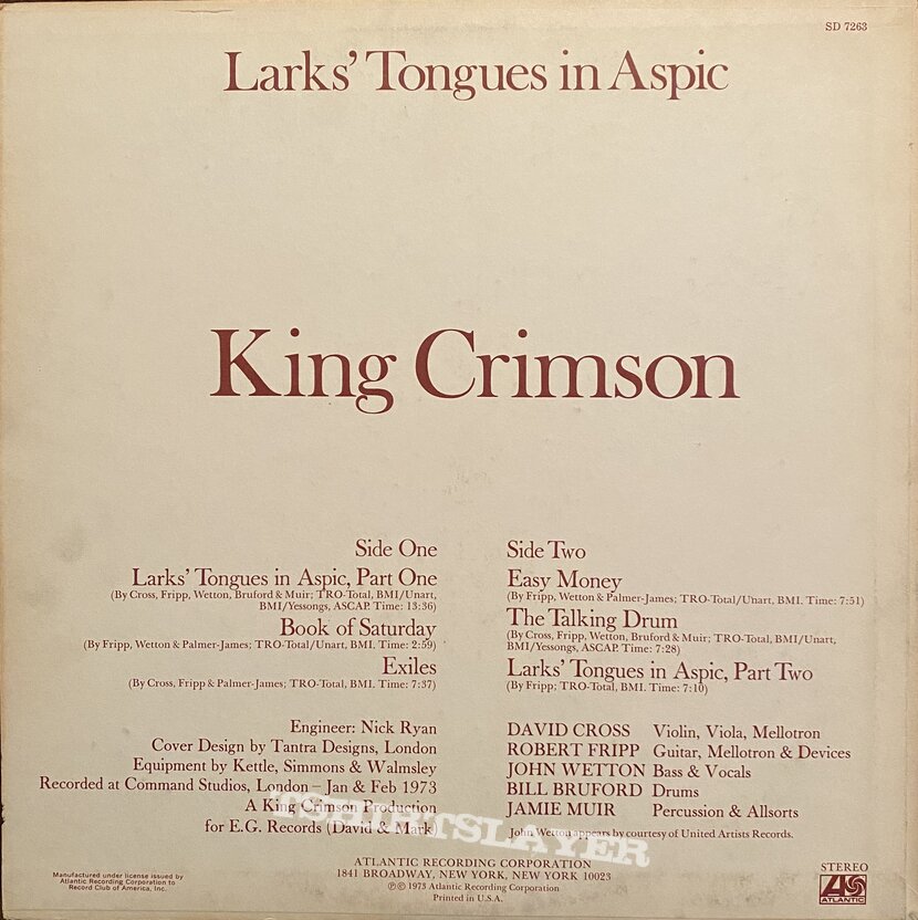 King Crimson - Larks’ Tongues in Aspic