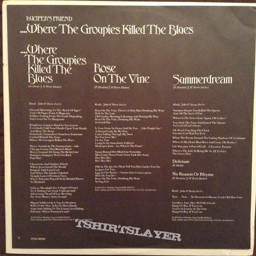 Lucifer's Friend Where the Groupies Killed the Blues (1975 reissue