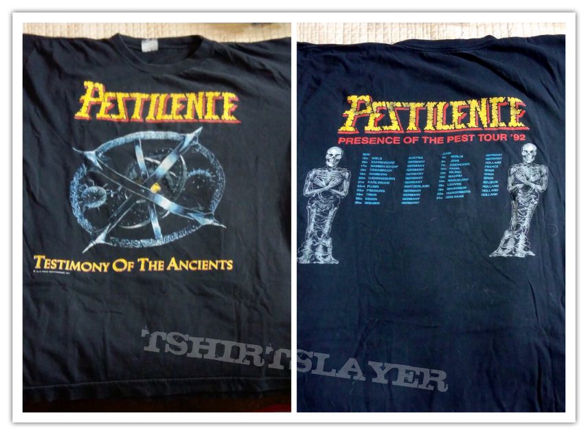 Pestilence OG vintage shirt testimony europe tour short sleeve