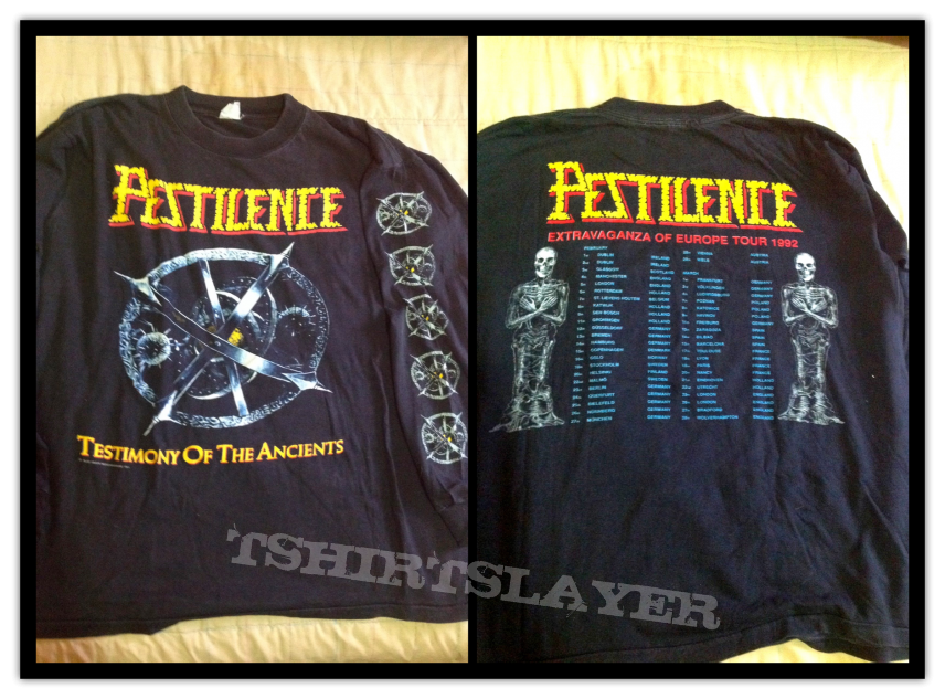 Pestilence OG vintage shirt testimony europe tour short sleeve