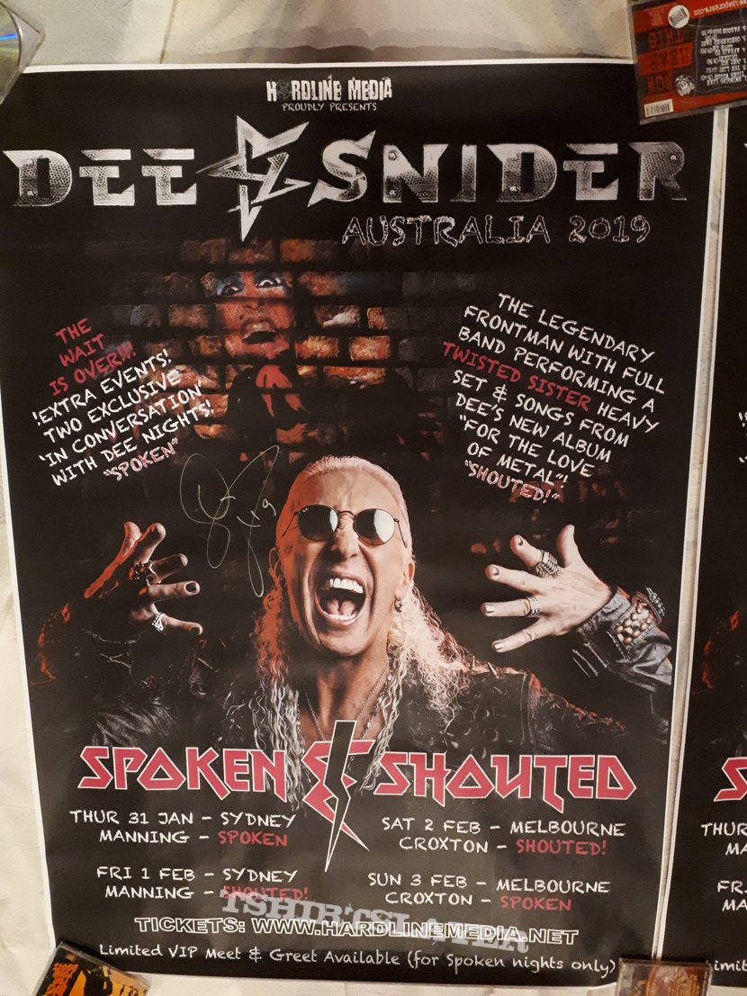 Dee Snider signed 2019 Tour posters