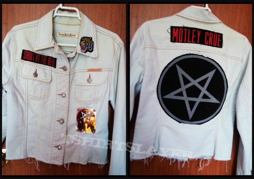Mötley Crüe Shout At the Devil white denim jacket