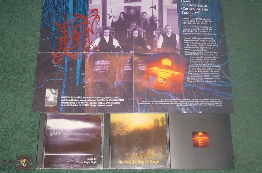 Dawn  cd collection with Necropolis Records poster ads 