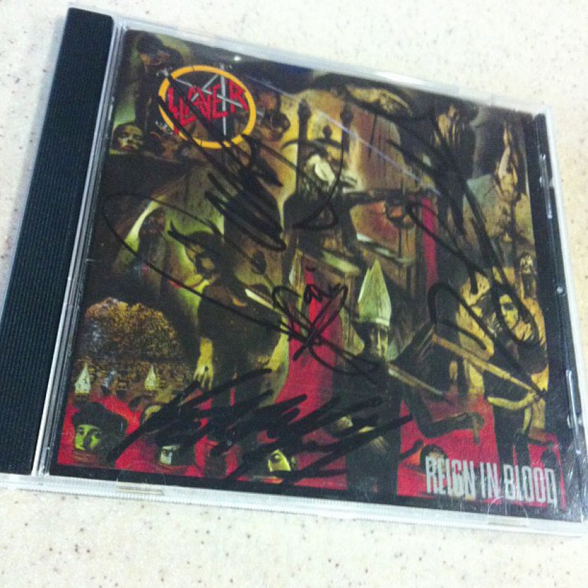 Reign In Blood cd signed by all four members of Slayer