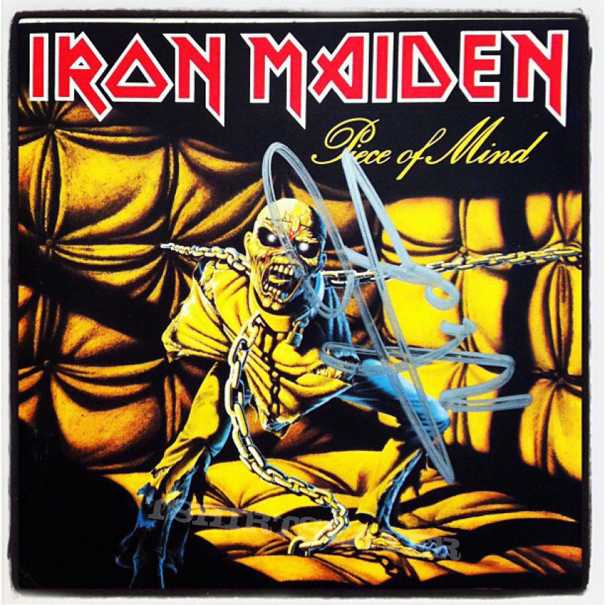 Iron Maiden Piece of Mind cd signed my Nicko McBrain