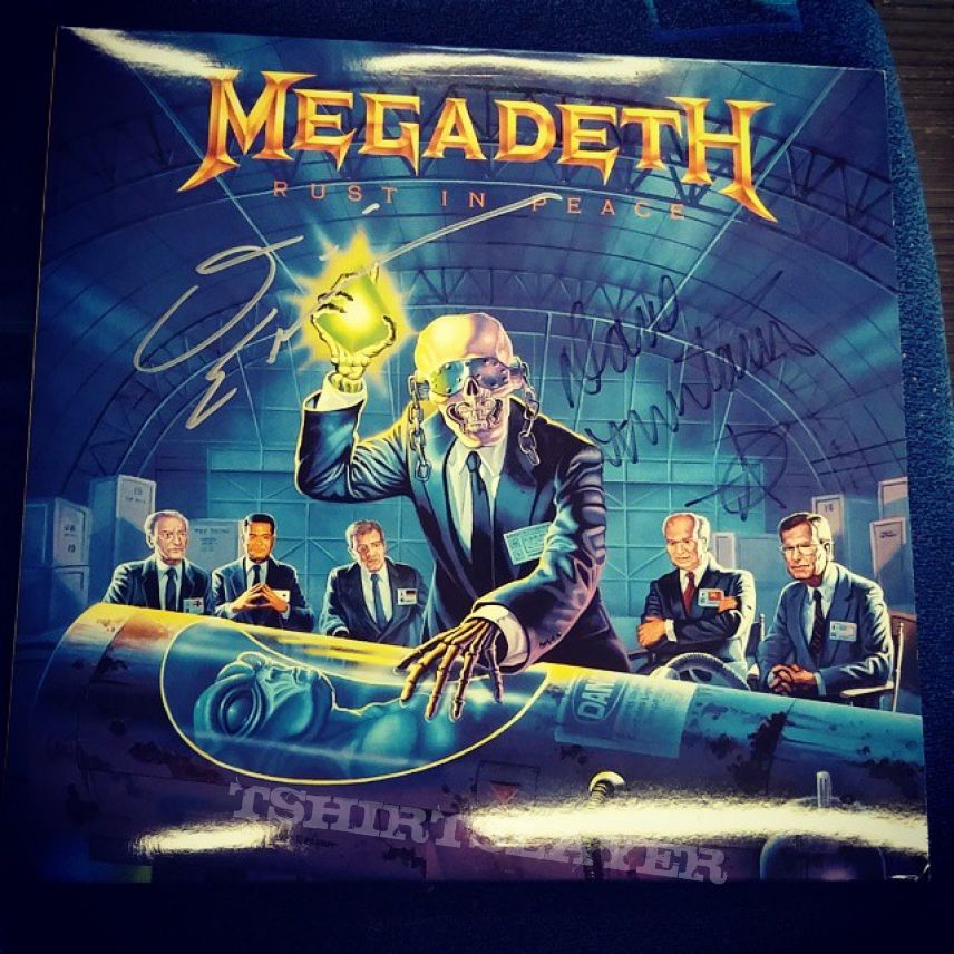 Megadeth Rust In Peace LP signed by Dave Mustaine and David Ellefson