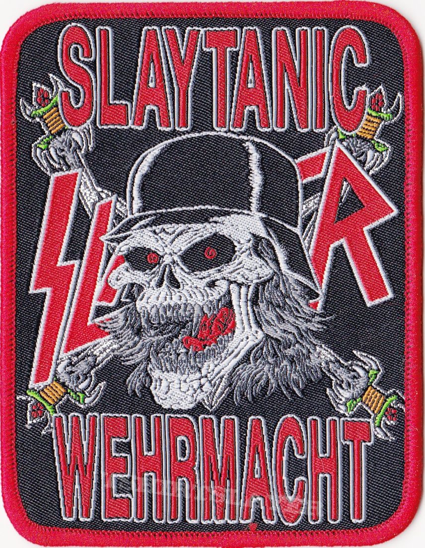 slayer slaytanic wehrmacht woven patch with red rim