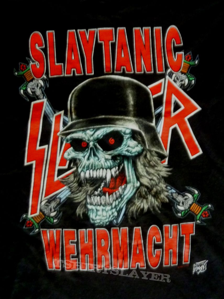 Slayer Slaytanic Wehrmacht. World sacrifice tour 1989 ? reprinted by backstage pass Slayer Slaytanic Wehrmacht. World sacrifice tour 1989 ? reprinted by backstage pass