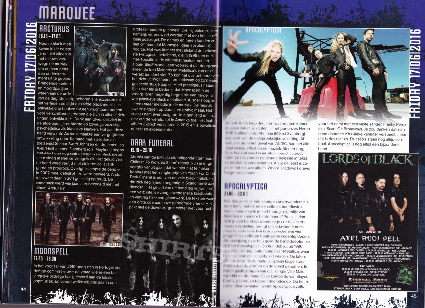 Bliksem graspop festival info booklet 18th of june 2016 dessel belgium 