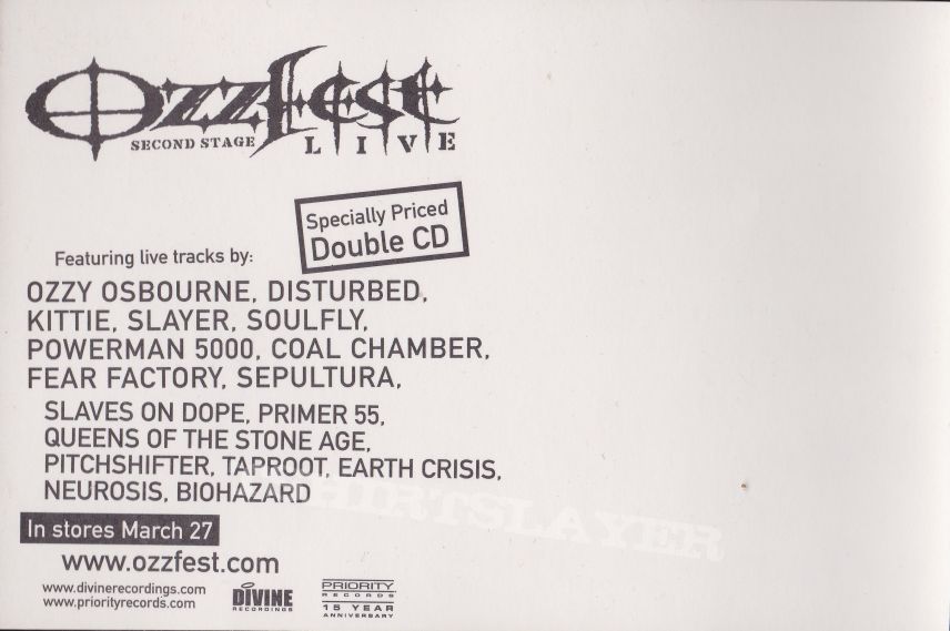 Ozzy Osbourne Ozzfest postcard/sticker