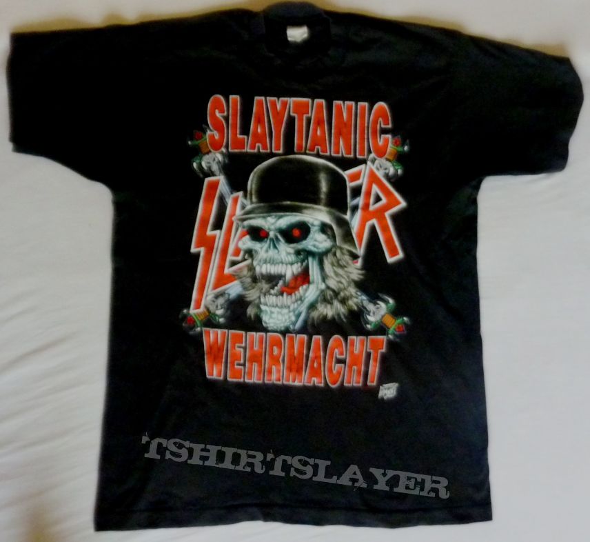Slayer Slaytanic Wehrmacht. World sacrifice tour 1989 ? reprinted by backstage pass Slayer Slaytanic Wehrmacht. World sacrifice tour 1989 ? reprinted by backstage pass