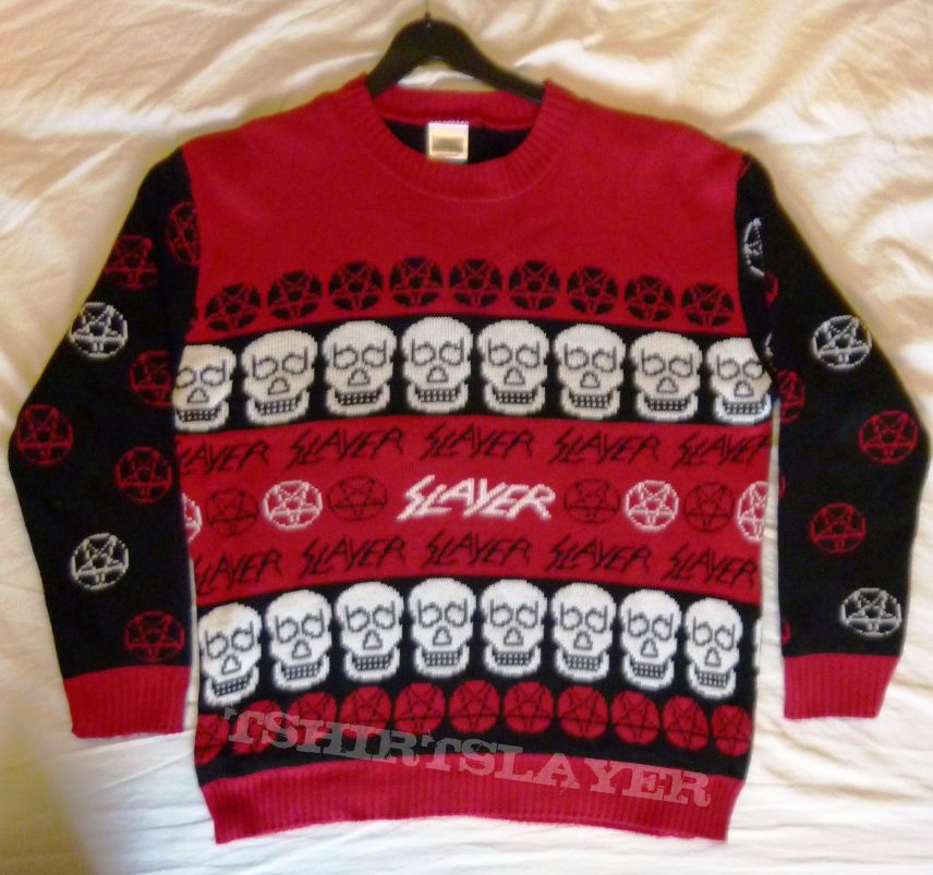 slayer christmas sweater skulls